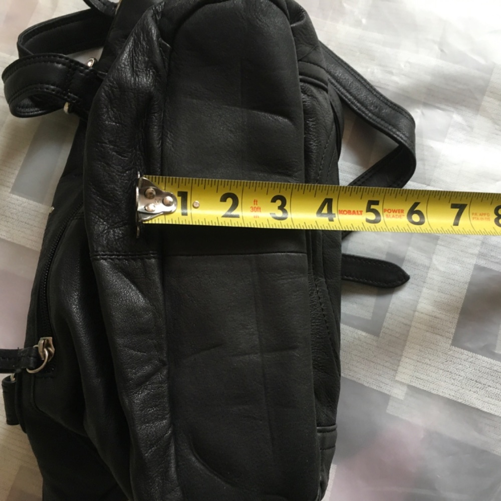 STONE MOUNTAIN Black Leather HOBO TOTE SHOULDER BAG Purse - Picture 9 of 14